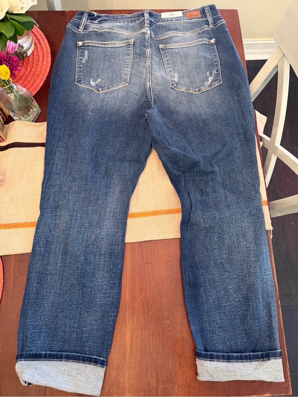 Judy Blue Dark Washed Blue Boyfriend Jeans